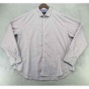 Egara Non Iron Slim Fit Stretch Long Sleeve Shirt Size XXL Pink‎ Blue Checkered